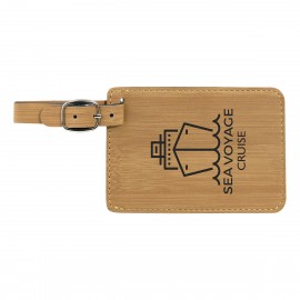 Bamboo Leatherette Luggage Tag with Logo
