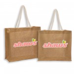 Recyclable Natural Shopping Jute Bag W/ Rope Handle with Logo