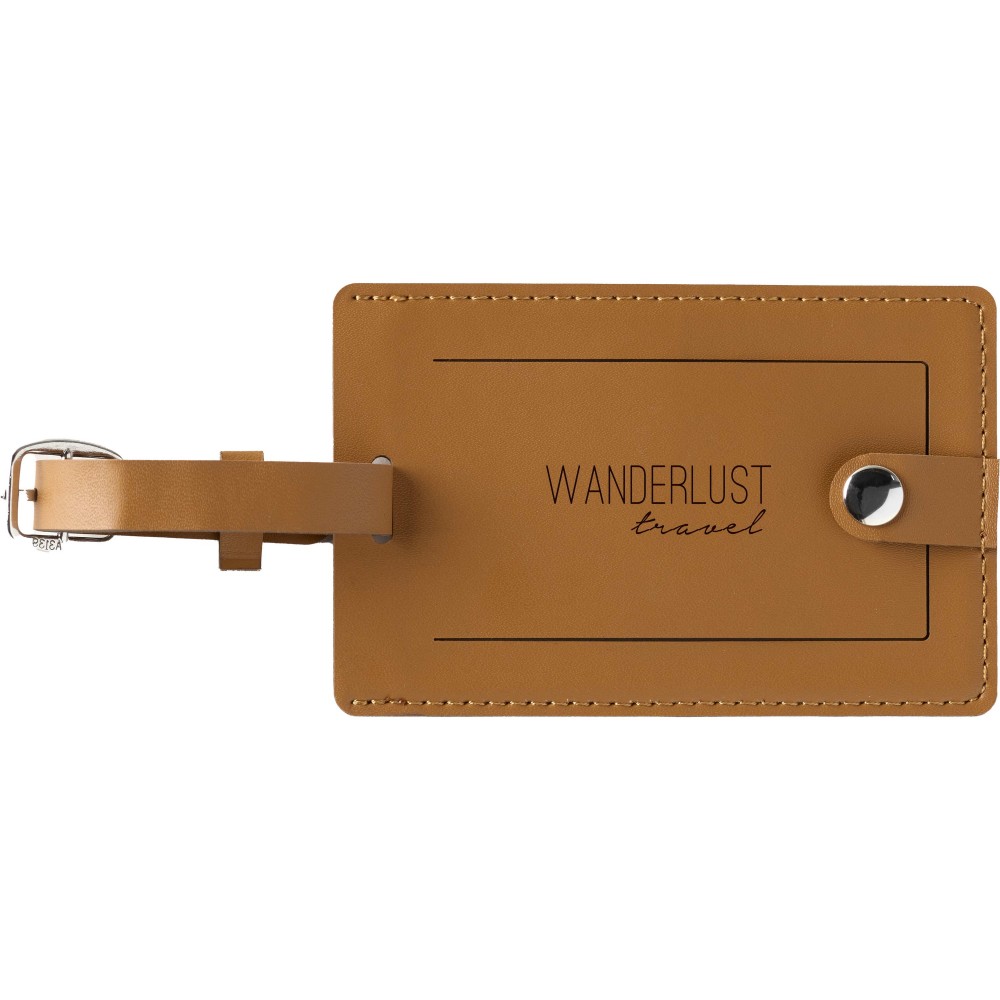 Pineapple Leather Luggage Tag with Logo