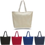 12oz Jumbo Carry All Canvas Tote W/ 6" Gusset with Logo