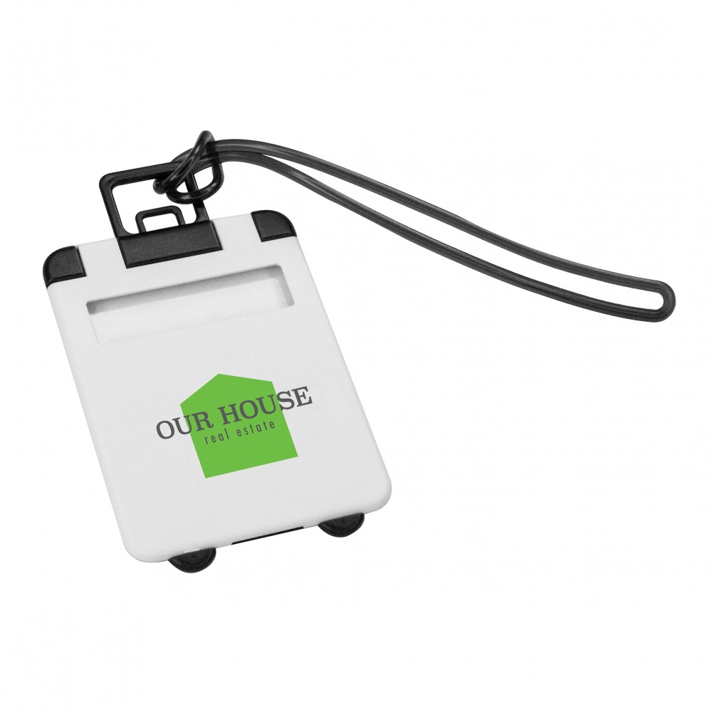 the Essentials Luggage Tag - White with Logo