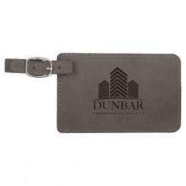 Logo Branded Gray Leatherette Luggage Tag  Logo Branded Gray Leatherette Luggage Tag