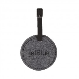 Juniper Recycled Felt Round Luggage Tag with Logo