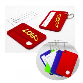 Logo Branded Silicone Luggage Tag With Chain  Logo Branded Silicone Luggage Tag With Chain
