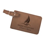 Customized Leatherette Luggage Tag - Dark Brown