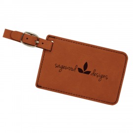 Leatherette Luggage Tag - Rawhide with Logo