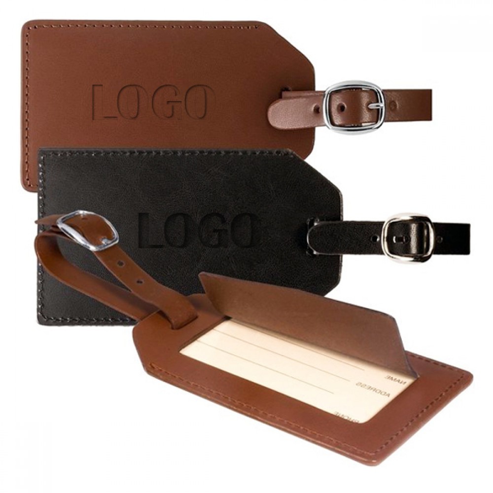 Logo Branded Brand New Leather Luggage Tag Logo Branded Brand New Leather Luggage Tag