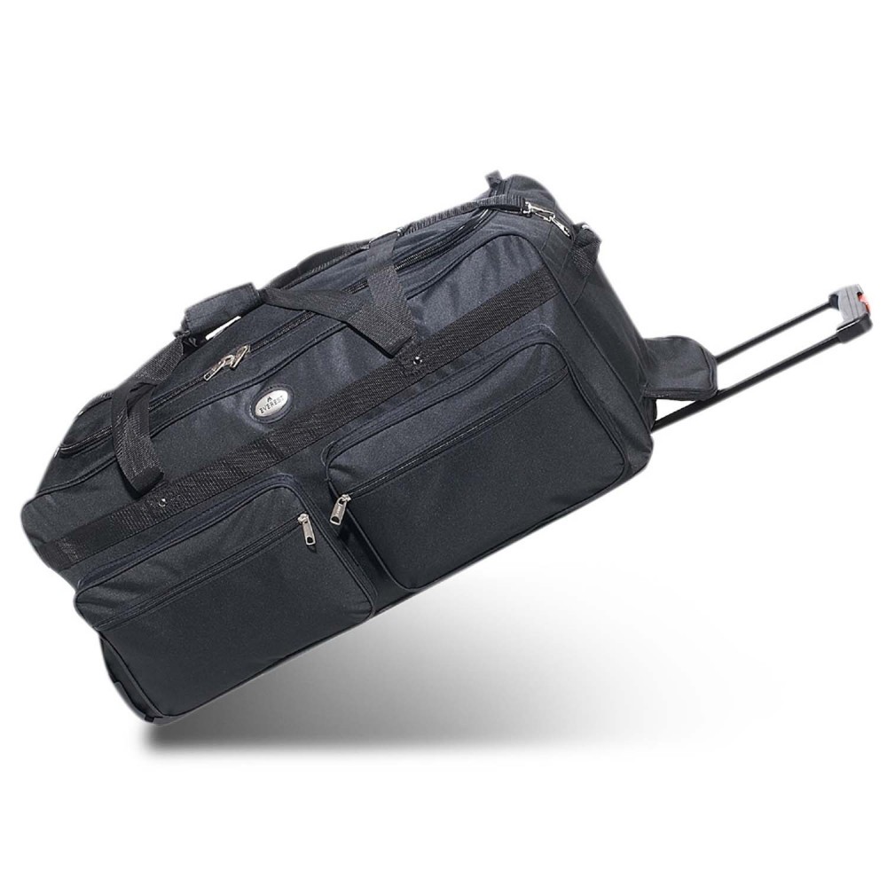 Everest 30" Deluxe Wheeled Duffel, Black with Logo