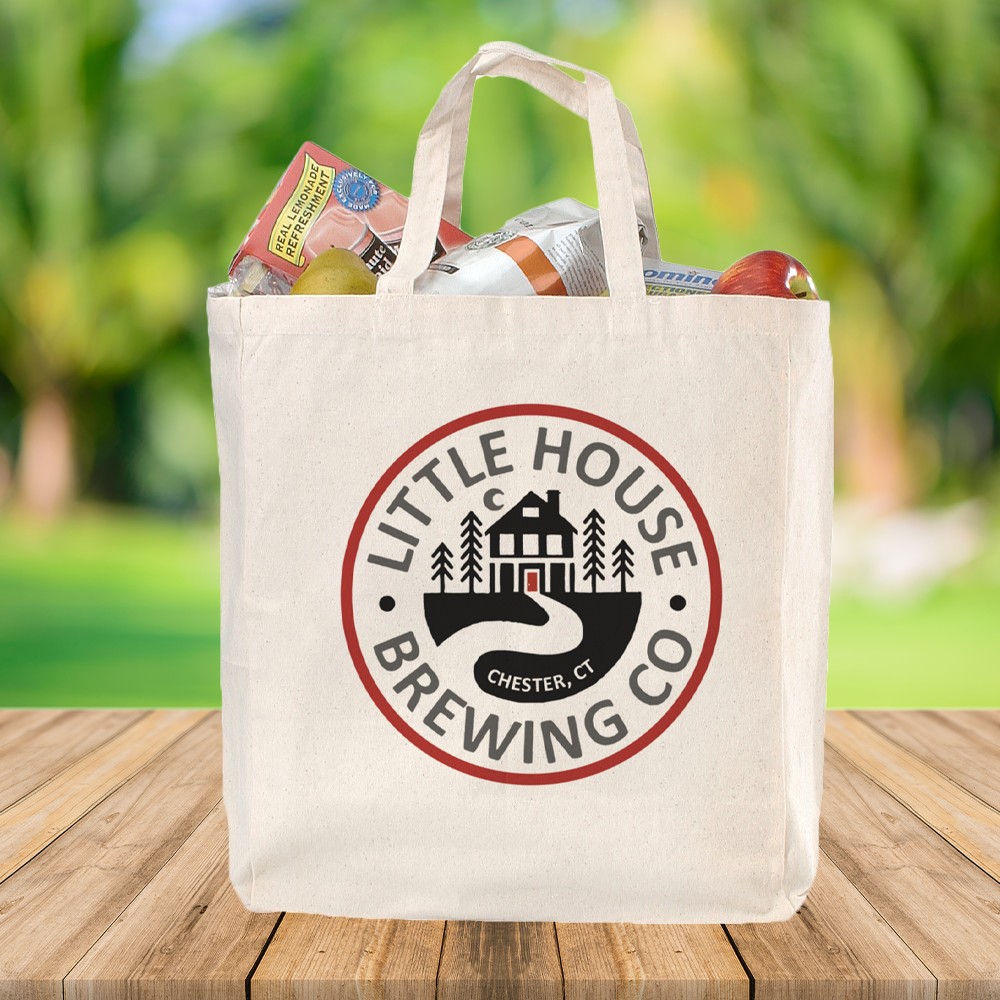 12 Oz. Canvas Tote Bag (15"x18"x6") with Logo