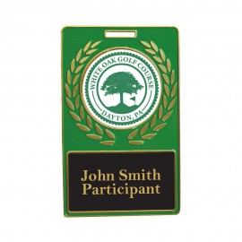 Vibraprint Green Rectangle Wreath Bag Tag with Logo