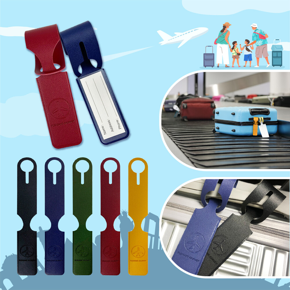 Promotional Double Sided Leather Luggage Tag