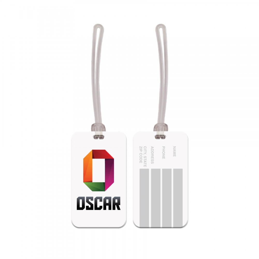 USA Made Rectangle Vinyl Luggage Tag with Logo USA Made Rectangle Vinyl Luggage Tag with Logo