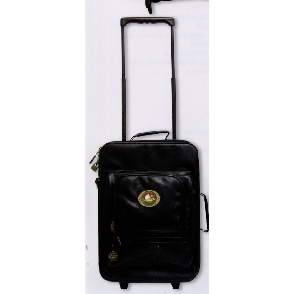 Leatherette 19" Upright Bag w/ Retractable Handle Logo Branded Leatherette 19" Upright Bag w/ Retractable Handle Logo Branded