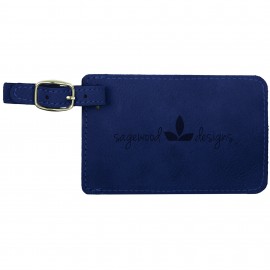 Promotional Leatherette Blue Luggage Tag (4.25" x 2.75")