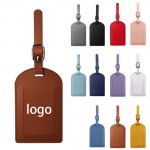 Custom PU Leather Privacy Protection Luggage Tag Travel Bag Label Suitcase Tag 2 3/4"x4 1/3" with Logo