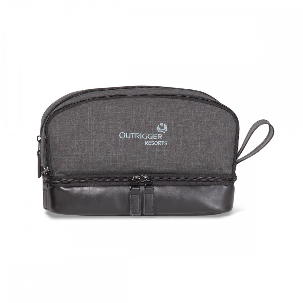 Custom Printed Heritage Supply Tanner Amenity Case - Charcoal Heather-Black Custom Printed Heritage Supply Tanner Amenity Case - Charcoal Heather-Black