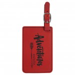Custom 4 1/4" x 2 3/4" Red Laser Engraved Luggage Tag