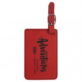 Custom 4 1/4" x 2 3/4" Red Laser Engraved Luggage Tag