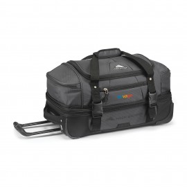 Promotional High Sierra Fairlead 22" Drop Bottom Wheeled Duffel - Mercury-Black