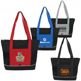 600 Denier Dual Mesh Pocket Zipper Tote with Logo  600 Denier Dual Mesh Pocket Zipper Tote with Logo