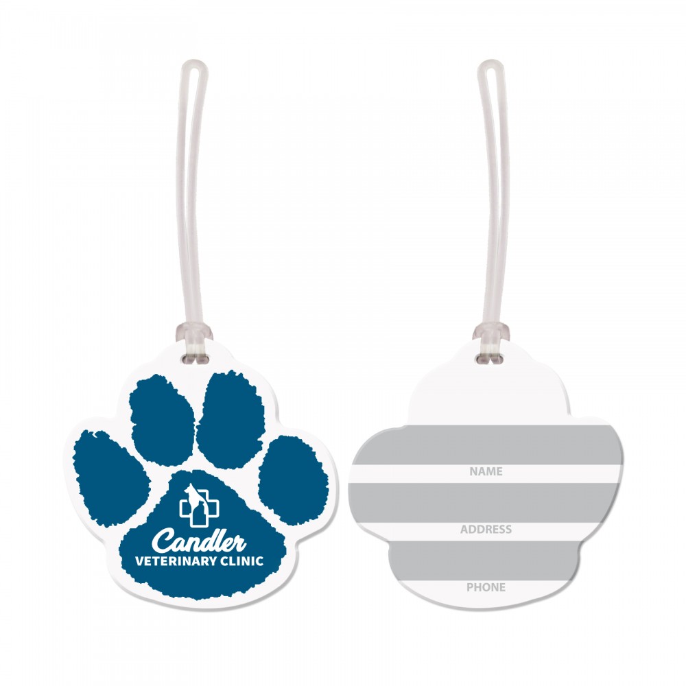 USA Made Paw Print Vinyl Luggage Tag with Logo USA Made Paw Print Vinyl Luggage Tag with Logo