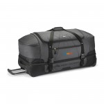 Personalized High Sierra Fairlead 34" Drop Bottom Wheeled Duffel - Mercury-Black
