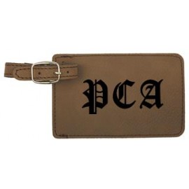 Customized Luggage ID Tag - Dark Brown, Leatherette