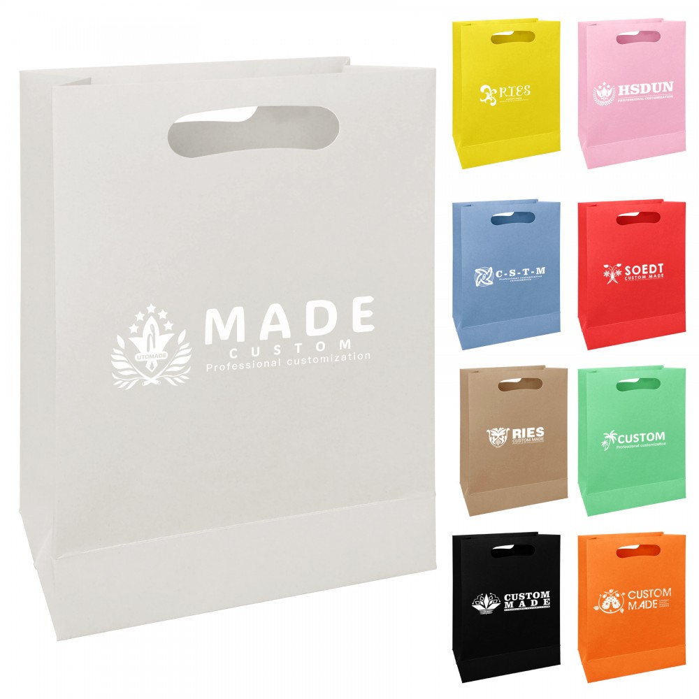 250gsm Vertical White Cardboard Tote Bag with Logo