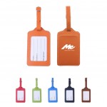 PU Leather Luggage Bag Tags w/Full Back Privacy Cover Custom Imprinted