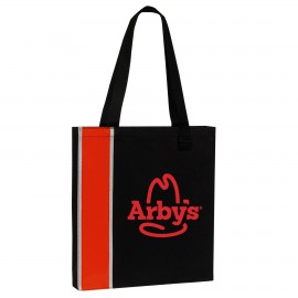 Logo Branded Two Tone Stripe Tote