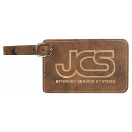 Luggage Tag, Laserable Rustic/Gold Leatherette 4-1/4" x 2-3/4" with Logo  Luggage Tag, Laserable Rustic/Gold Leatherette 4-1/4" x 2-3/4" with Logo
