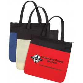 Bi-Color Non-Woven Zipper Tote Bag with Logo
