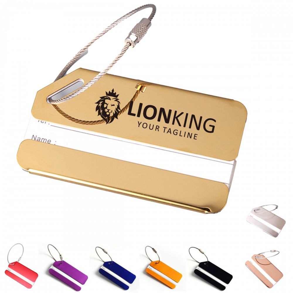 Wire Ring Stainless Steel Luggage Tag with Logo Wire Ring Stainless Steel Luggage Tag with Logo
