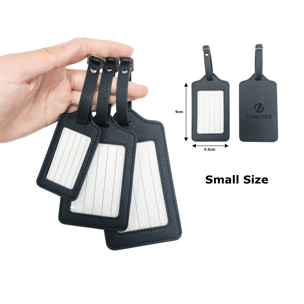 Logo Branded Mini Rectangular Shape PU Leather Luggage Tag (Size S) Logo Branded Mini Rectangular Shape PU Leather Luggage Tag (Size S)