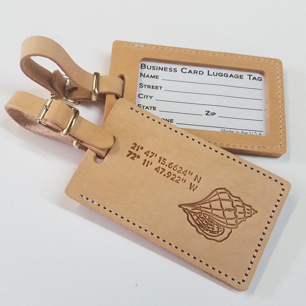Customized Hot Stamp & Debossed Genuine Leather Luggage Tags