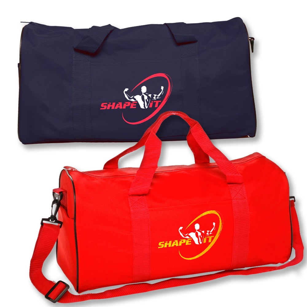 Customized Polyester Travel Duffel Bag w/Front Pocket