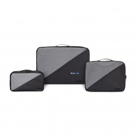 Samsonite 3 Piece Compression Packing Cube Set - Black with Logo  Samsonite 3 Piece Compression Packing Cube Set - Black with Logo
