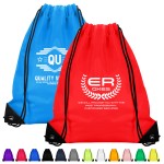 Promotional 210D Polyester Drawstring Backpack With PU Corners