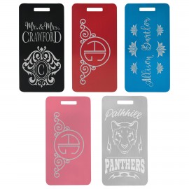 Logo Branded 3 7/8" x 2" Anodized Aluminum Luggage Tag  Logo Branded 3 7/8" x 2" Anodized Aluminum Luggage Tag