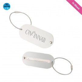 Oval Aluminum Luggage Tag with Logo