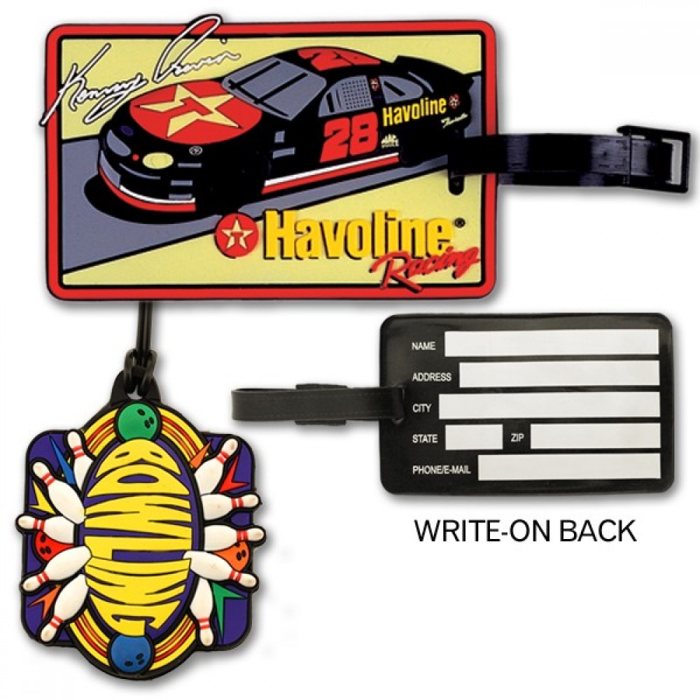 PVC Luggage Tags w/Write-On Back with Logo PVC Luggage Tags w/Write-On Back with Logo