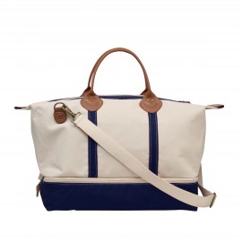Sierra Weekender Cotton Canvas Duffle Bag - 24"x14"x7" with Logo