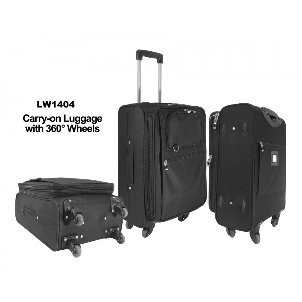 Expandable Carry-On Luggage w/ 360 Swivel Wheels with Logo
