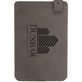 Promotional Luggage ID Tag - Gray, Leatherette  Promotional Luggage ID Tag - Gray, Leatherette