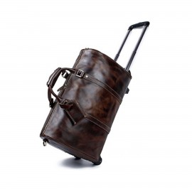 Custom Buffalo Leather Trolley Luggage  Custom Buffalo Leather Trolley Luggage