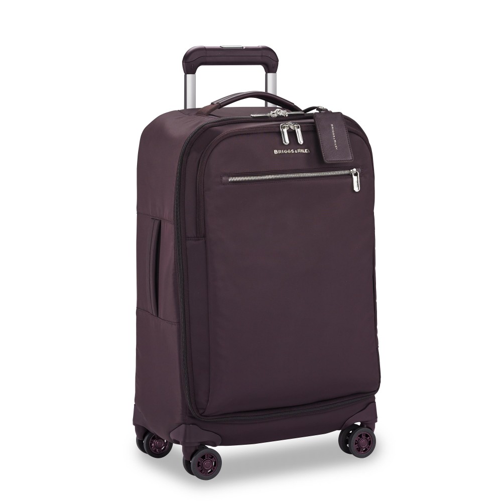 Briggs & Riley Rhapsody Tall Carry-On Spinner (Plum) with Logo