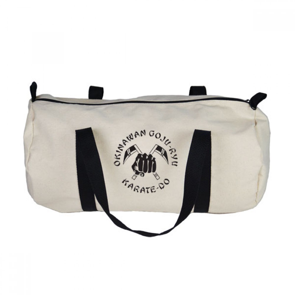 Customized 10oz Natural Canvas Small Barrel Bag - 15" x 8" Customized 10oz Natural Canvas Small Barrel Bag - 15" x 8"