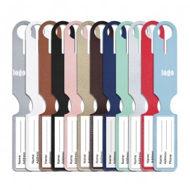 10" Custom PU Leather Luggage Tag w/Clear ID Window with Logo
