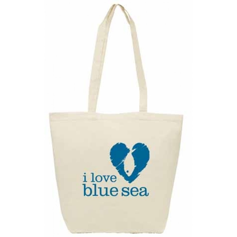 10oz Canvas Long Handle Tote with Logo