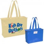 Logo Branded Zippered Gusset Economy Tote W/ Rear Id Holder ( Must See 9923,9103, 9102, 9211, 9431)